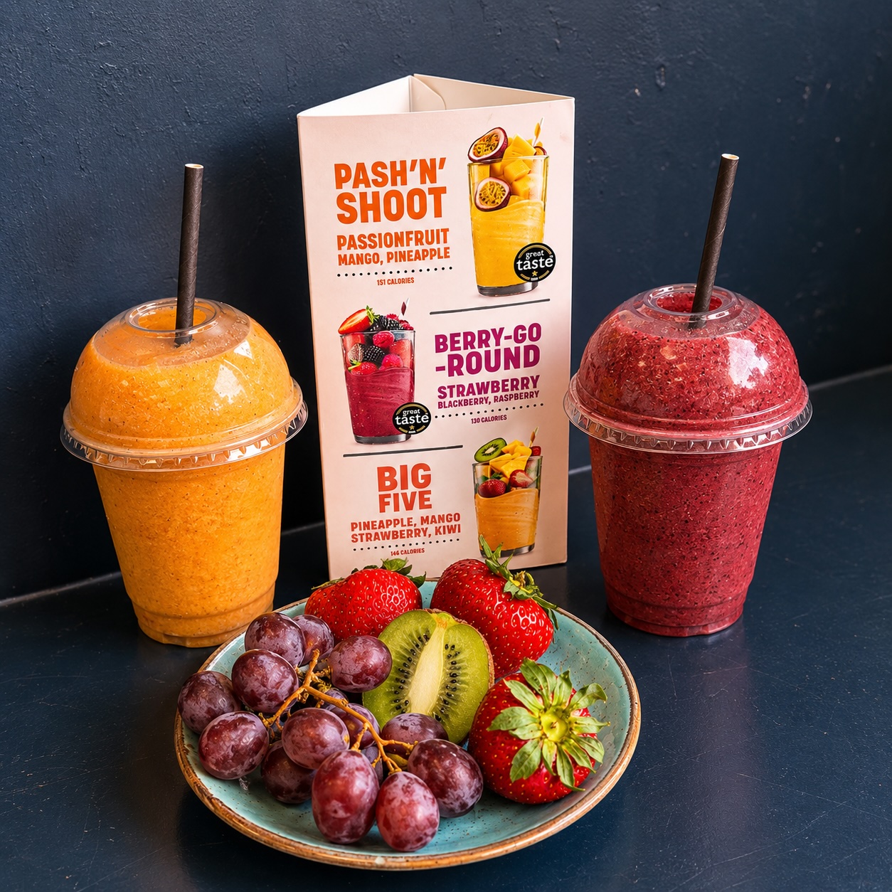 LoveStruck smoothies with fresh fruit at Blas Aberdyfi